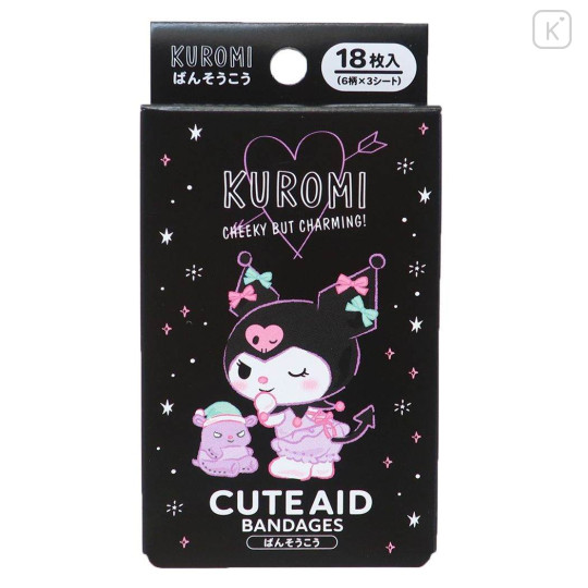 Japan Sanrio Cute Aid Bandages - Kuromi / Wink - 1