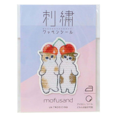 Japan Mofusand Embroidery Iron-on Patch Deco Sticker - Cat / Cherry Hat