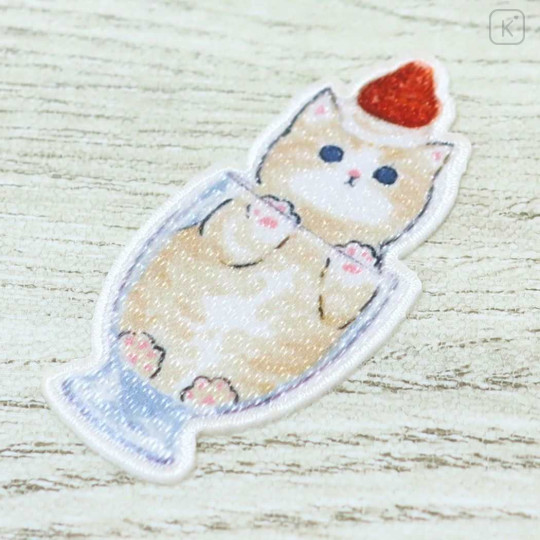 Japan Mofusand Embroidery Iron-on Patch Deco Sticker - Cat / Cream Parfait - 2