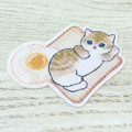 Japan Mofusand Embroidery Iron-on Patch Deco Sticker - Cat / Egg & Bread - 2