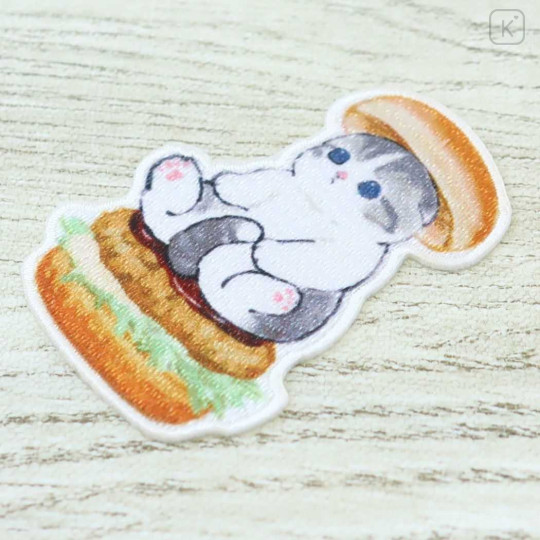 Japan Mofusand Embroidery Iron-on Patch Deco Sticker - Cat / Hamburger - 2