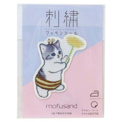 Japan Mofusand Embroidery Iron-on Patch Deco Sticker - Cat / Bee Flora