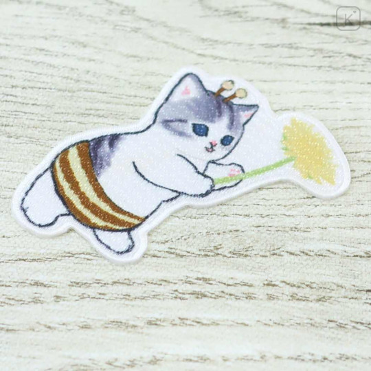 Japan Mofusand Embroidery Iron-on Patch Deco Sticker - Cat / Bee Flora - 2