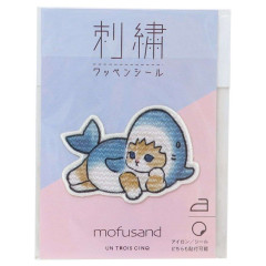 Japan Mofusand Embroidery Iron-on Patch Deco Sticker - Cat / Shark Chill