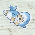 Japan Mofusand Embroidery Iron-on Patch Deco Sticker - Cat / Shark Chill - 2