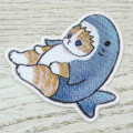 Japan Mofusand Embroidery Iron-on Patch Deco Sticker - Cat / Shark Sitting - 2