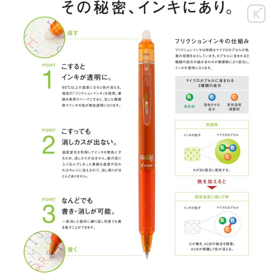 Japan Pilot FriXion Ball Knock 0.5mm Erasable Gel Pen 10 Color Set - 3
