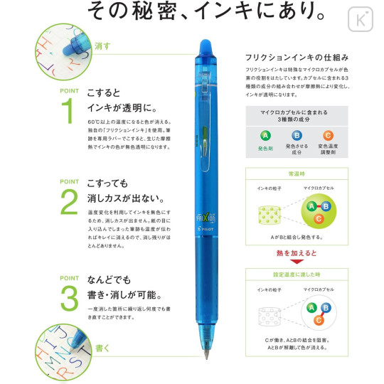 Japan Pilot FriXion Ball Knock 0.7mm Erasable Gel Pen 10 Color Set - 3