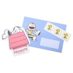 Japan Peanuts Die Cut Mini Letter Set - Snoopy / Blue