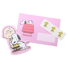 Japan Peanuts Die Cut Mini Letter Set - Snoopy / Pink