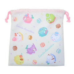 Japan Sanrio Drawstring Pouch - Characters / Cube Cake