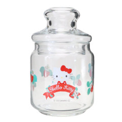 Japan Sanrio Jar Glass Canister Storage Case - Hello Kitty / Flora