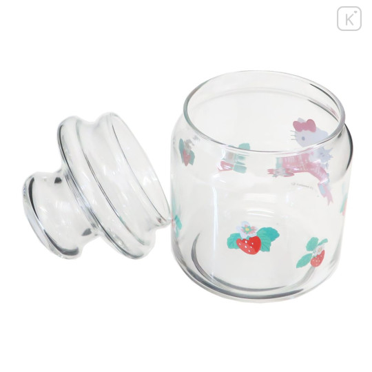 Japan Sanrio Jar Glass Canister Storage Case - Hello Kitty / Flora - 2