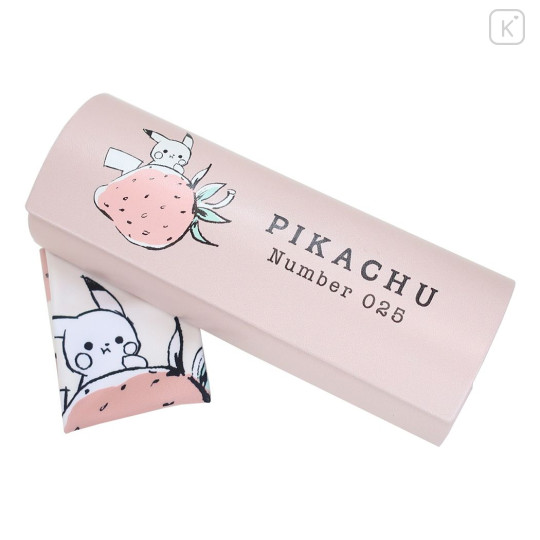 Japan Pokemon Glasses Case - Pikachu / Pink Strawberry - 1