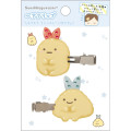 Japan San-X Mascot Hair Clip 2pcs Set - Sumikko Gurashi : Ebifurai no Shippo & Aji Furai no Shippo - 1