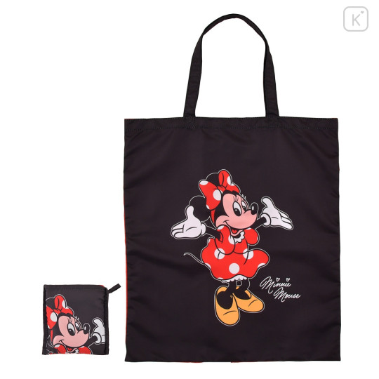 Japan Disney Store Eco Shopping Bag - Minnie Mose : Black Big Smile - 1