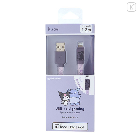Japan Sanrio USB to Lightning Sync & Power Cable - Kuromi - 1