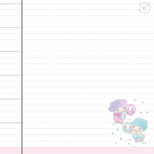 Japan Sanrio Original Horizontal Rule Type B6 Diary - Little Twin Stars 2024 - 7