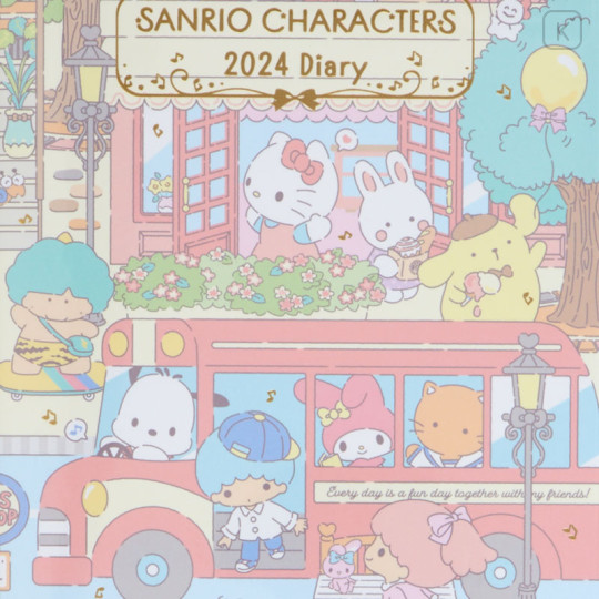 Japan Sanrio Original Horizontal Rule Type B6 Diary - Sanrio Characters 2024 - 2