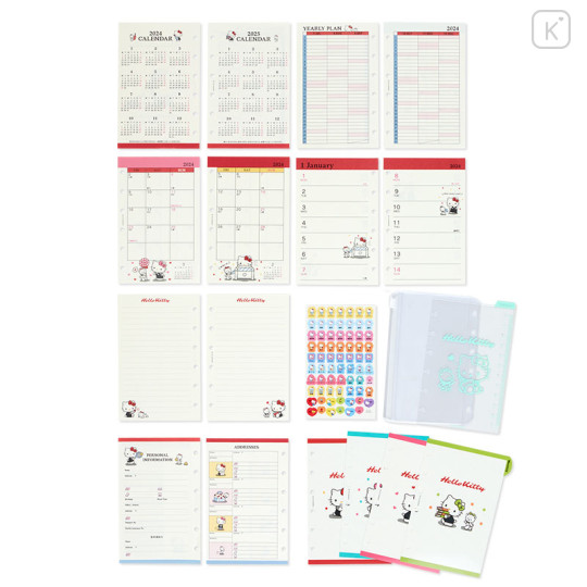 Japan Sanrio Original Personal Organizer Refill Set - Hello Kitty 2024 - 1