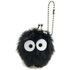 Japan Ghibli Fluffy Plush Keychain Mini Pouch - My Neighbor Totoro / Susuwatari Sootsprites