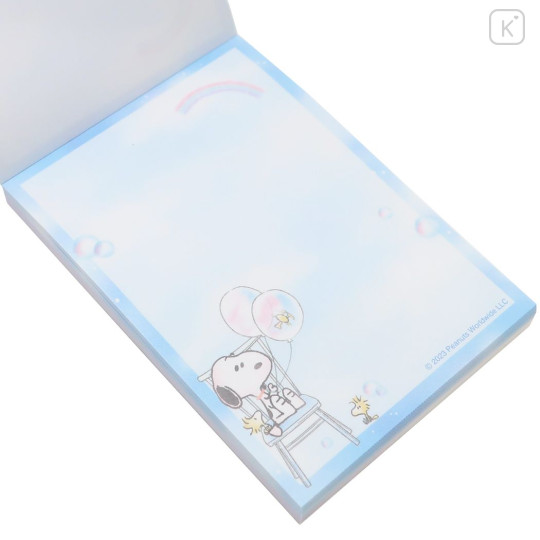 Japan Peanuts Mini Notepad - Snoopy : Woostock White & Blue Sky - 2