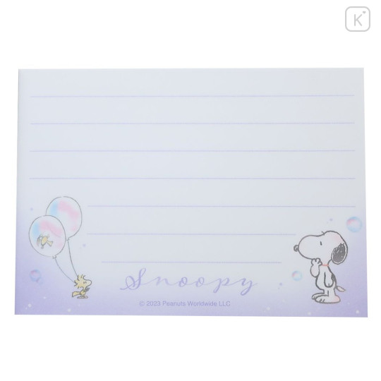 Japan Peanuts Mini Notepad - Snoopy : Woostock White & Blue Sky - 3