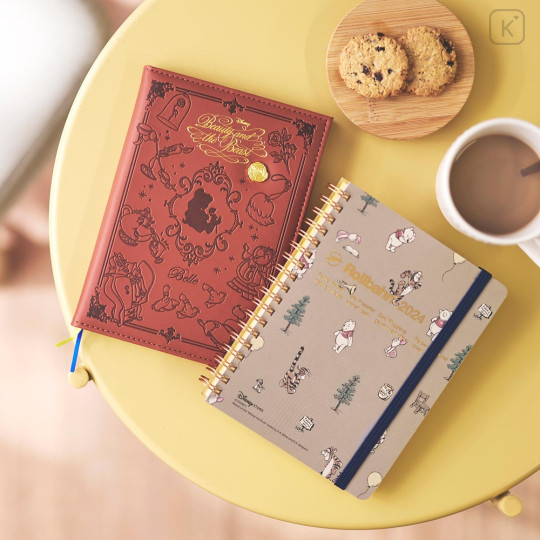 Japan Disney Store B6 Notebook Calendar & Organizer - Beauty and the Beast : 2024 - 5