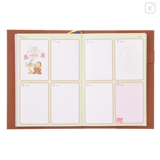 Japan Disney Store B6 Notebook Calendar & Organizer - Beauty and the Beast : 2024 - 8