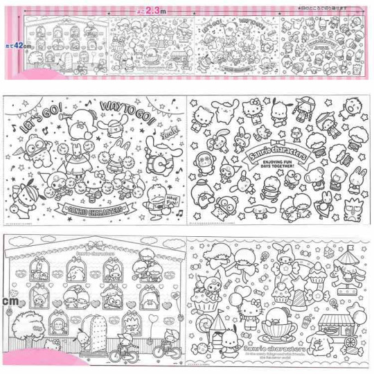 Japan Sanrio Roll Coloring Book - Character / Petatto! - 2
