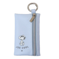 Japan Peanuts Card Holder with Keychain - Snoopy / Joe Cool Blue