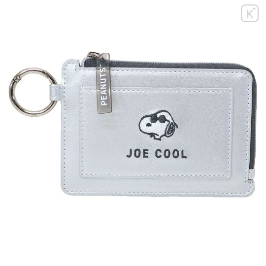 Japan Peanuts Coin & Card Case - Snoopy / Joe Cool Silver - 1