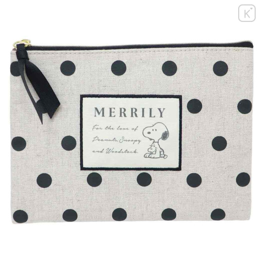 Japan Peanuts Flat Pouch - Snoopy / Merrily Dots - 1