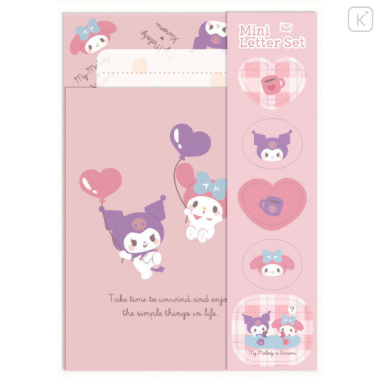 Japan Sanrio Mini Letter Set - Kuromi & My Melody : Balloon - 1