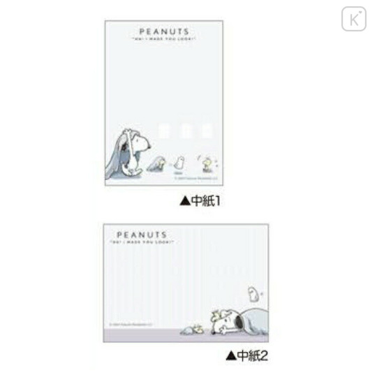 Japan Peanuts Mini Notepad - Snoopy : Woostock Ghost - 2