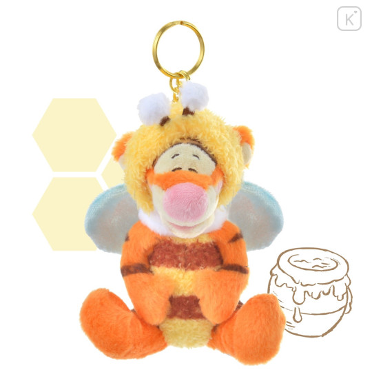 Japan Disney Store Fluffy Plush Keychain - Tigger : Honeybee - 1