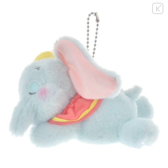 Japan Disney Store Fluffy Plush Ballchain - Dumbo : Pastel Sleeping Baby - 2