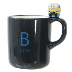 Japan Minions Porcelain Mug with Nokkari Figure - Bob / Black
