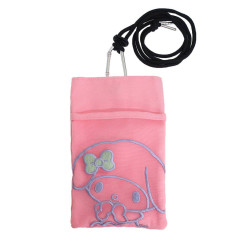 Japan Sanrio Gadget Pocket Sacoche & Neck Strap - My Melody / Pink