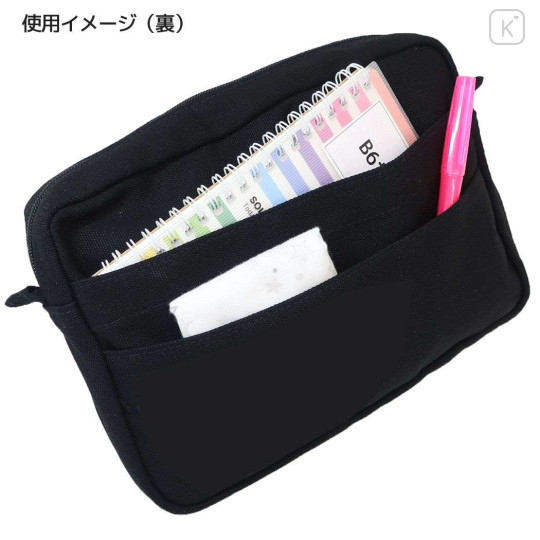 Japan Sanrio Pocket Sacoche Should Bag - Kuromi / Black - 4