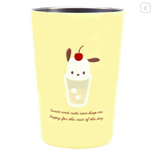Japan Sanrio Steel Tumbler - Pochacco : Cherry Soda - 1