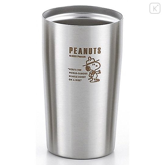 Japan Peanuts Steel Tumbler - Snoopy / Scout - 1
