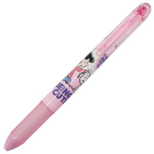 Japan Peanuts Hi-Tec-C Coleto 4 Color Barrel - Snoopy : Pink - 1