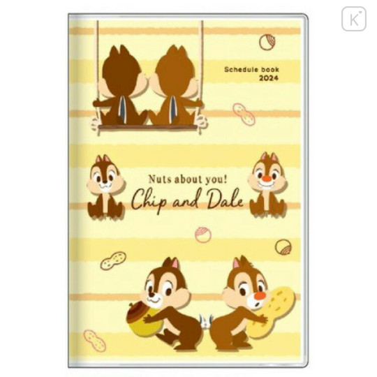 Japan Disney B7 Planner Monthly Schedule Book - 2024 / Chip & Dale Yellow - 1