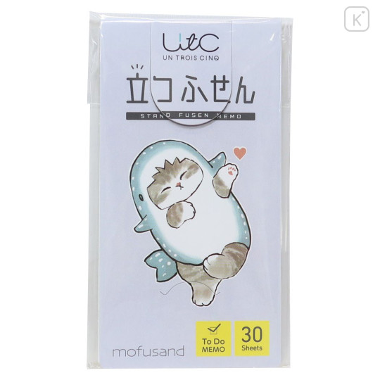 Japan Mofusand Sticky Notes Stand - Cat / Shark Love - 1