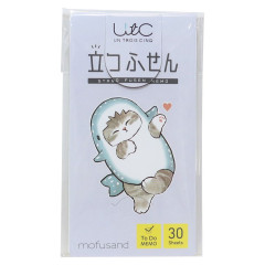Japan Mofusand Sticky Notes Stand - Cat / Shark Love