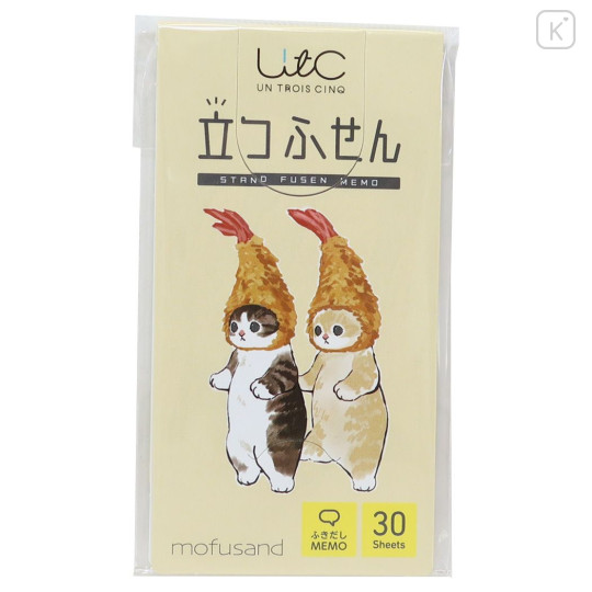Japan Mofusand Sticky Notes Stand - Cat / Tempura Hat - 1