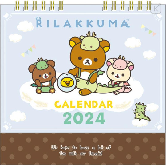 Japan SanX Calendar Rilakkuma Dragon 2024 Kawaii Limited