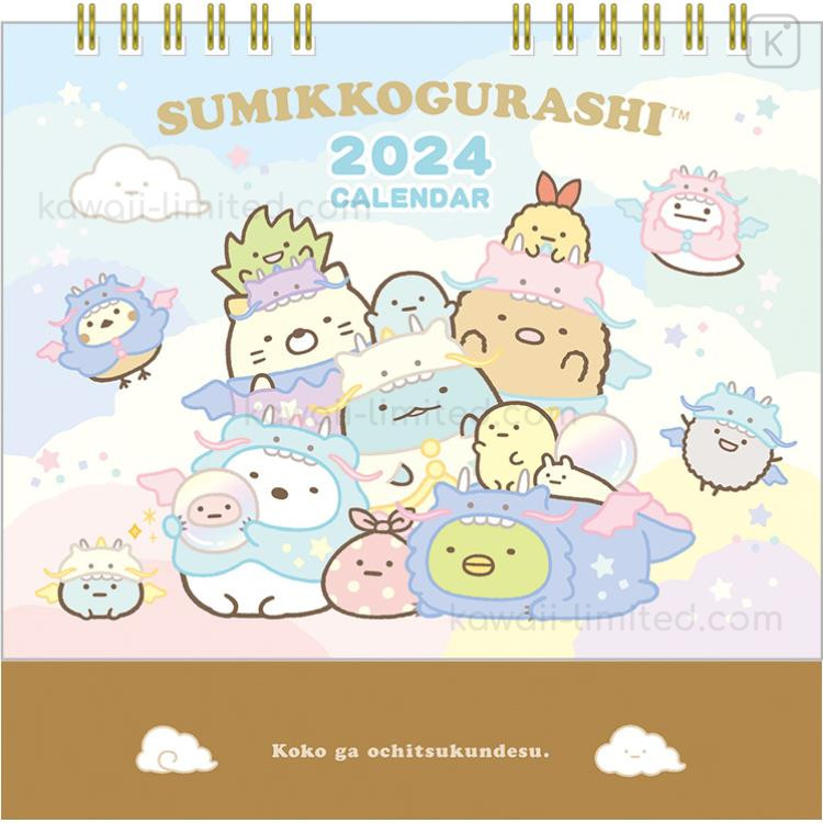 Japan SanX Calendar Sumikko Gurashi Dragon 2024 Kawaii Limited