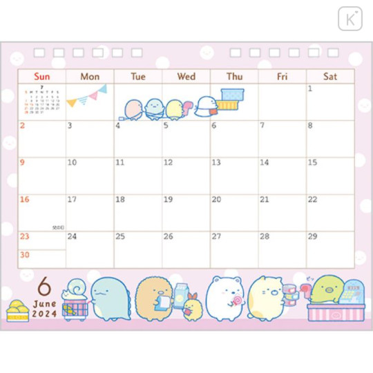 Japan San-X Calendar - Sumikko Gurashi Dragon 2024 - 2